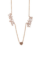 Personalized Diamond Name Necklace with Heart Charm
