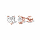 1.40 Carat Heart-Shaped Diamond Stud Earrings