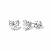 1.40 Carat Heart-Shaped Diamond Stud Earrings