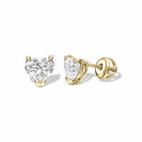 1.40 Carat Heart-Shaped Diamond Stud Earrings