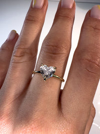 Heart-Shape Solitaire Diamond Engagement Ring