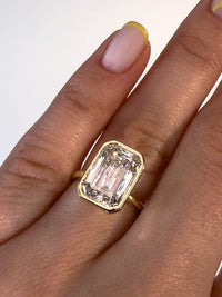 Emerald Bezel Engagement Ring