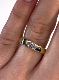 0.25 Carat Bezel-Set Marquise Diamond Band in 14K Yellow Gold