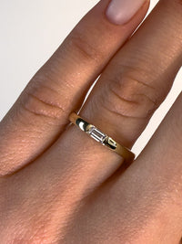 0.20 Carat Minimalist Baguette Diamond Ring in 14K Yellow Gold