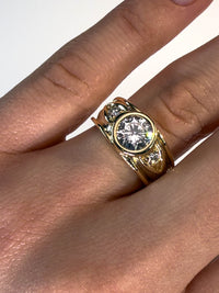 1.30 Carat Bezel-Set Diamond Vintage Ring in 18K Yellow Gold