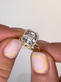 Asscher Bezel Diamond Engagement Ring
