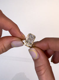 Emerald Bezel Engagement Ring