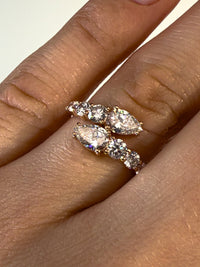 Double Pear Wrap Diamond Ring