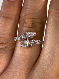Double Pear Wrap Diamond Ring