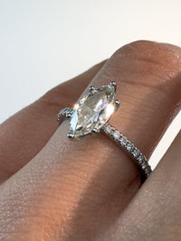 1.30 Carat Marquise Pavé Diamond Engagement Ring