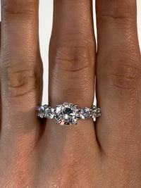 Round Brilliant Eternity Band Diamond Engagement Ring