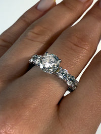 Round Brilliant Eternity Band Diamond Engagement Ring