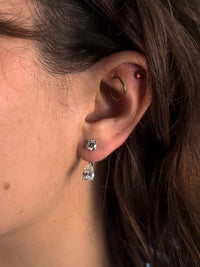 Round Brilliant Diamond Earrings with Detachable Pear-Shaped Drop