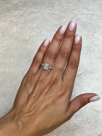 Elongated Cushion Pavé With Hidden Halo Diamond Engagement Ring