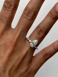 2.21 Carat Pear Shape with Marquise Side Stones Diamond Engagement Ring