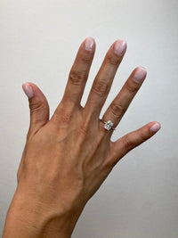 Elongated Cushion Solitaire Diamond Engagement Ring