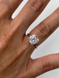 Square Cushion Solitaire Diamond Engagement Ring