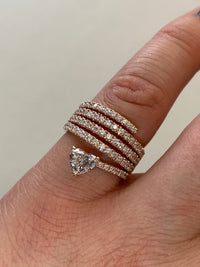 Heart Diamond Spiral Ring