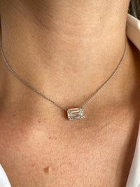 Emerald Cut Diamond Pendant