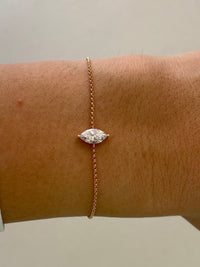 Marquise Solitaire Diamond Bracelet