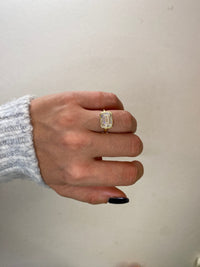 Emerald East-to-West Bezel Diamond Engagement Ring