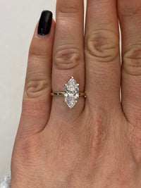 Marquise Two-Tone Solitaire Diamond Engagement Ring