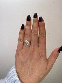 Semi-Tilted Pear Shape Diamond Engagement Ring