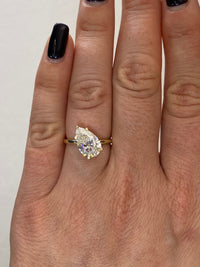 Semi-Tilted Pear Shape Diamond Engagement Ring