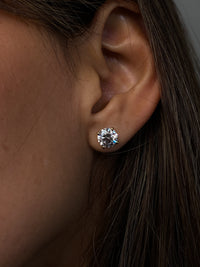 3.00 Carat Round Brilliant Diamond Stud Earrings in 14K White Gold