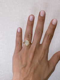 Elongated Cushion Bezel Diamond Engagement Ring