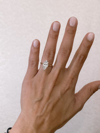 Marquise Two-Tone Solitaire Diamond Engagement Ring