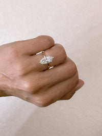 Marquise Two-Tone Solitaire Diamond Engagement Ring