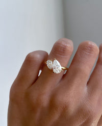 Pear Shape Toi et Moi Diamond Engagement Ring