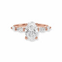 Oval With Marquise Side Stones Diamond Engagement Ring