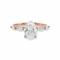 Oval With Marquise Side Stones Diamond Engagement Ring