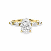 Oval With Marquise Side Stones Diamond Engagement Ring