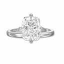 Elongated Cushion Compass Solitaire Diamond Engagement Ring