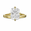 Elongated Cushion Compass Solitaire Diamond Engagement Ring