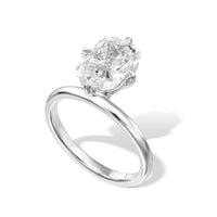 Elongated Cushion Compass Solitaire Diamond Engagement Ring
