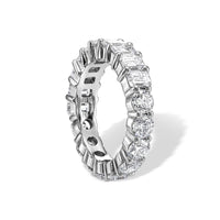 1/2 Emerald Cut & 1/2 Round Brilliant Eternity Ring