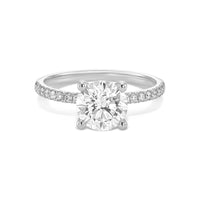 1.30 Carat Round Brilliant Pavé Diamond Engagement Ring