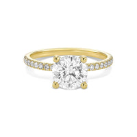 1.30 Carat Round Brilliant Pavé Diamond Engagement Ring
