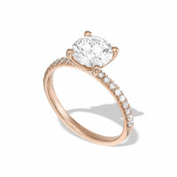 Round Brilliant Pavé Diamond Engagement Ring