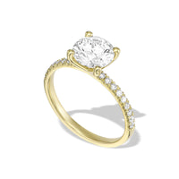 Round Brilliant Pavé Diamond Engagement Ring