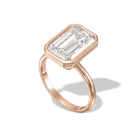 Emerald Bezel Engagement Ring