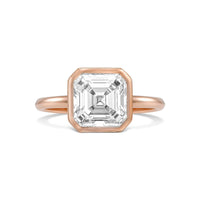 Asscher Bezel Diamond Engagement Ring