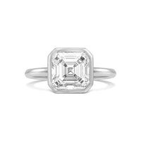 Asscher Bezel Diamond Engagement Ring