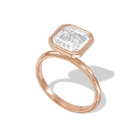 Asscher Bezel Diamond Engagement Ring