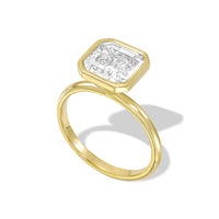 Asscher Bezel Diamond Engagement Ring