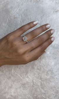 Square Cushion Pavé With Hidden Halo Diamond Engagement Ring